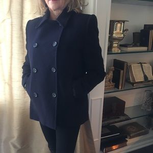 Ellen Tracy Navy Blue double breasted pea coat
